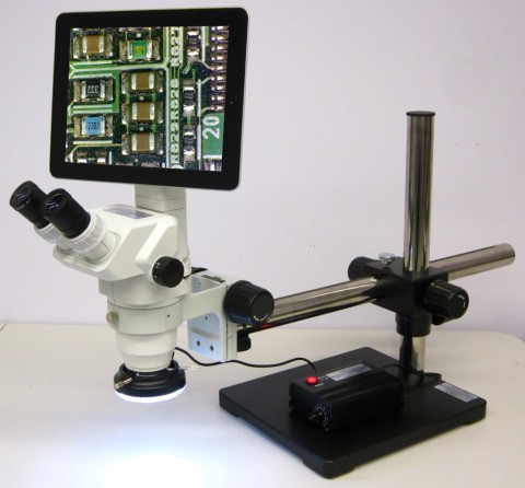 HD pad camera with stereo microscope for image capture and measurement
