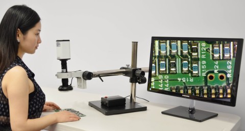 1080p HD camera ergonomic video inspection  for PCB SMT, Medical Devices and small parts (LX-100)