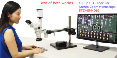 1080p HD Trinocular Stereo Zoom Digital Microscope STZ-45-HD60-BS best of both worlds 2